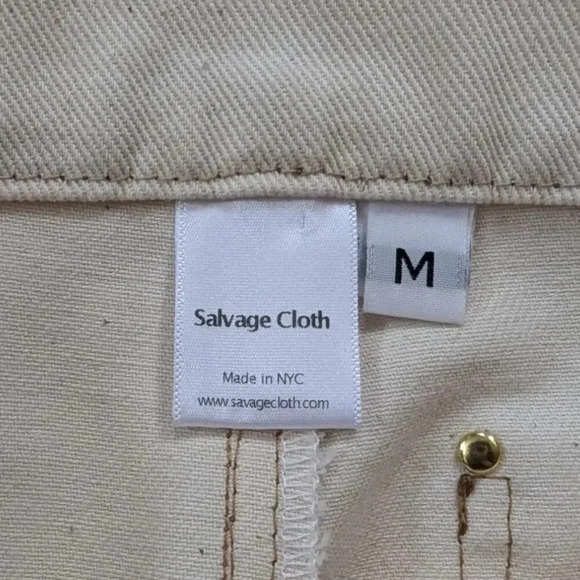 Salvage Cloth Double Zipper High Rise Wide Leg Jeans NYC Sustainable Streetwear - Picture 3 of 12